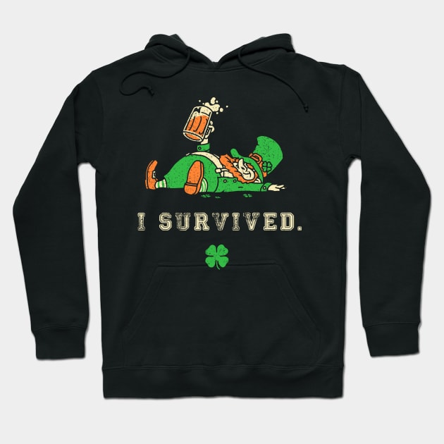 I Survived St. Patrick's Day Funny Shirt Drunk Leprechaun Hoodie by vo_maria